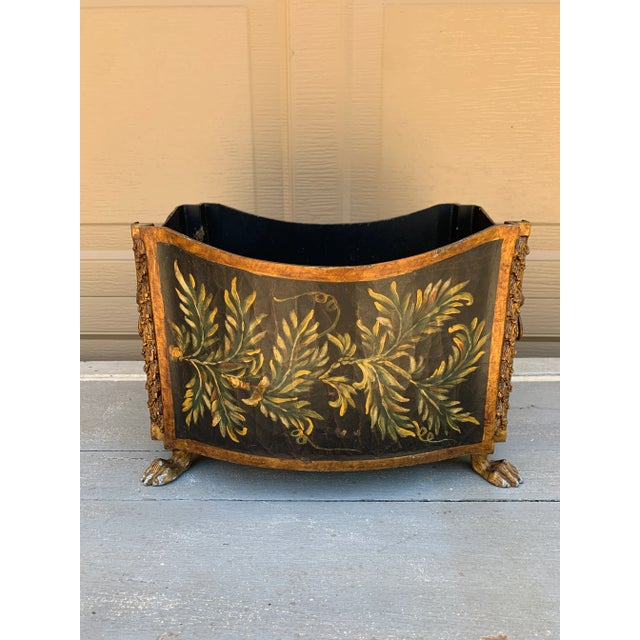 John Richard Neoclassical Black and Gold Lion-Head Cachepot For Sale In South Bend - Image 6 of 8