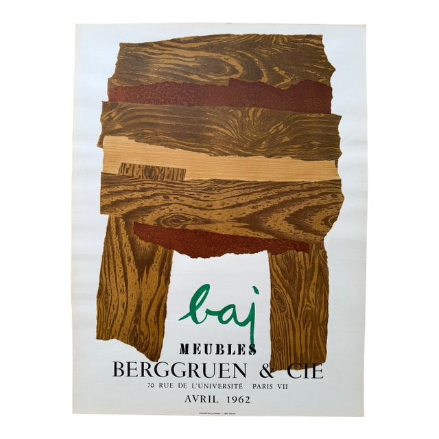 Enrico Baj (1924–2003), Meubles, Exhibition Poster (1962, Galerie Berggruen, Paris), Printed in France For Sale