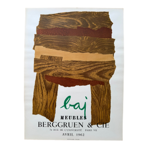 Enrico Baj (1924–2003), Meubles, Exhibition Poster (1962, Galerie Berggruen, Paris), Printed in France