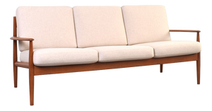 Mid-Century Danish Teak and Wool Sofa by Grete Jalk for France & Søn, 1960s