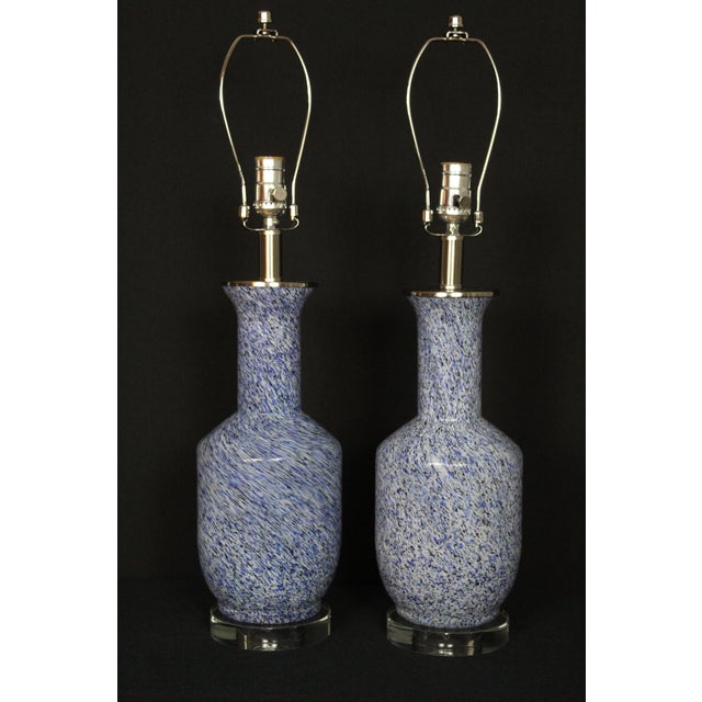 Mid 20th Century Seguso Style "Tweed" Murano Lamps. For Sale - Image 10 of 12