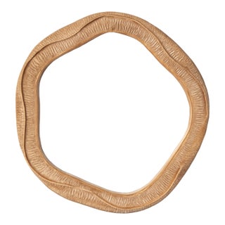 Vintage Textured Woven Rattan Mirror For Sale