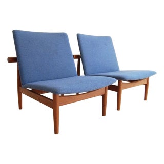 Rare Pair of Finn Juhl Fd137 “Japan Series” Lounge Chairs, France & Søn, 1960s For Sale
