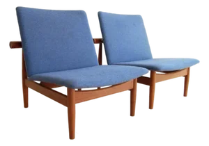 Rare Pair of Finn Juhl Fd137 “Japan Series” Lounge Chairs, France & Søn, 1960s