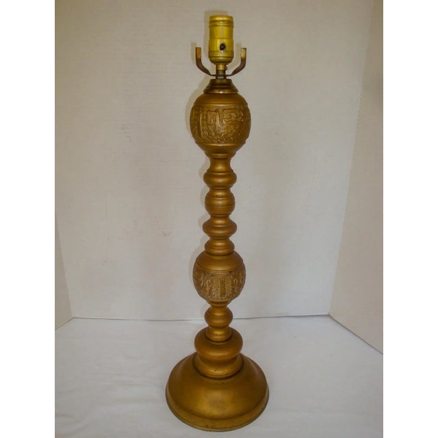 Boho Asian Mid-Century Brass Lamp James Mont For Sale In Richmond - Image 6 of 6