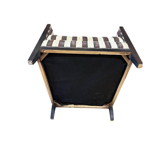 Modern Club Lounge Chair With Ebony Frame and Custom Stripe Upholstery For Sale - Image 10 of 10