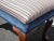 Vintage Queen Anne Blue Stripped Footstool Bench For Sale - Image 9 of 12