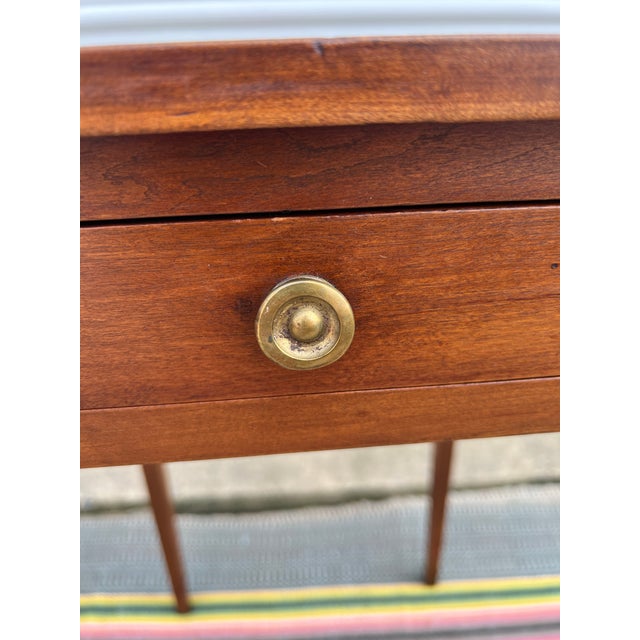 A Hepplewhite Cherry Tapered Leg One Drawer Side Table, Pennsylvania, Circa 1800 For Sale - Image 6 of 12