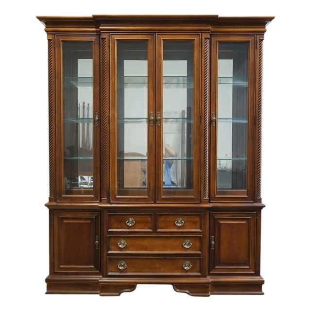 Stanley Furniture Italian Traditional Style 69" Buffet W. Lighted Display China Cabinet 209-11-111 / 209-11-211 For Sale
