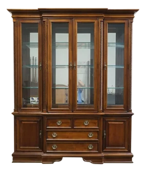 Stanley Furniture Italian Traditional Style 69" Buffet W. Lighted Display China Cabinet 209-11-111 / 209-11-211