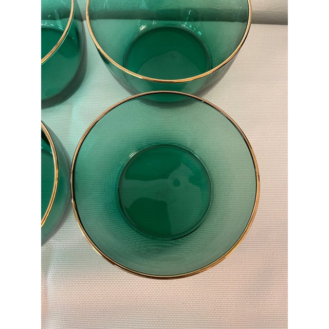 Traditional Vintage 1970’s Libbey Juniper Green Dessert Bowls - A Set of 4 For Sale - Image 3 of 6