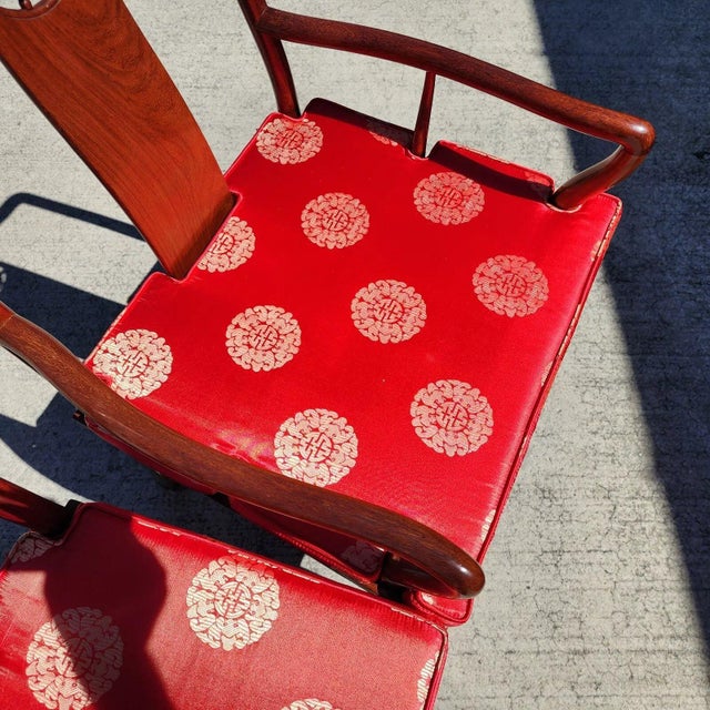Rosewood Dining Chairs 1960s Asian Ming Chinoiserie For Sale - Image 9 of 12