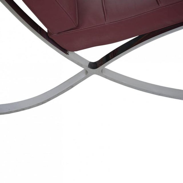 Barcelona Chair in Burgundy Leather by Ludwig Mies van der Rohe, 2000s For Sale - Image 9 of 18