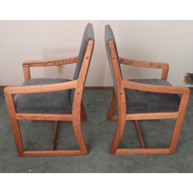 1970s Vintage 1970s Pair of Oak Danish Mid Century Modern Style Dining Side Chairs For Sale - Image 5 of 11