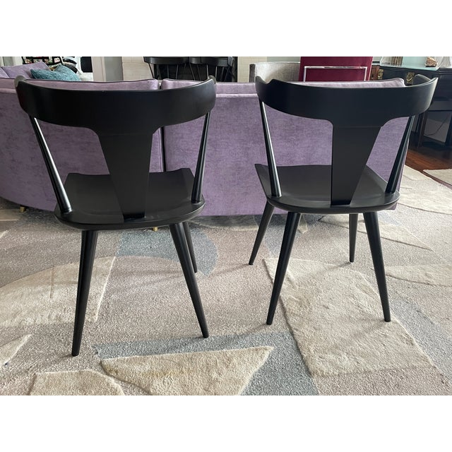 Mid-Century Modern 1960s Attributed to Paul McCobb T-Back Dining Chairs - Set of 2 For Sale - Image 3 of 7