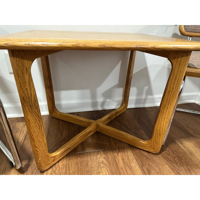 Mid-Century Modern Lane Perception Side Table by Warren Church | Mid Century Modern Oak | 1950s MCM For Sale - Image 3 of 8