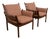 Vintage Genius Armchairs in Mahogany by Illum Wikkelso for Silkeborg, 1960s, Set of 2 For Sale