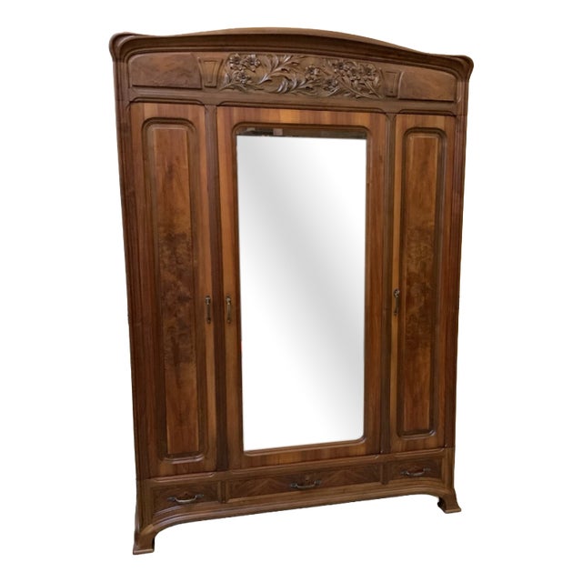 Antique Art Nouveau Wardrobe from École Nancy, 1910 For Sale