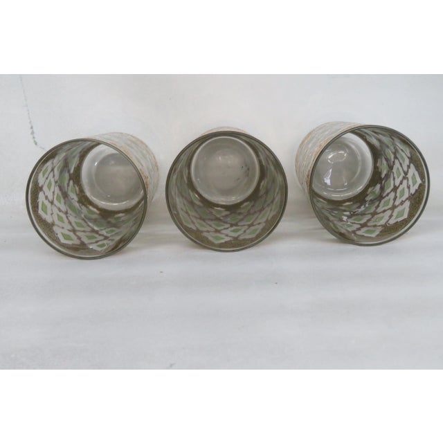 Culver Valencia Mid Century Barware Gold Highlight Glass Water Bar Cups Set of 3 For Sale - Image 11 of 12