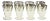 Silver Band Aperitif Barware Glasses - Set of 8 For Sale