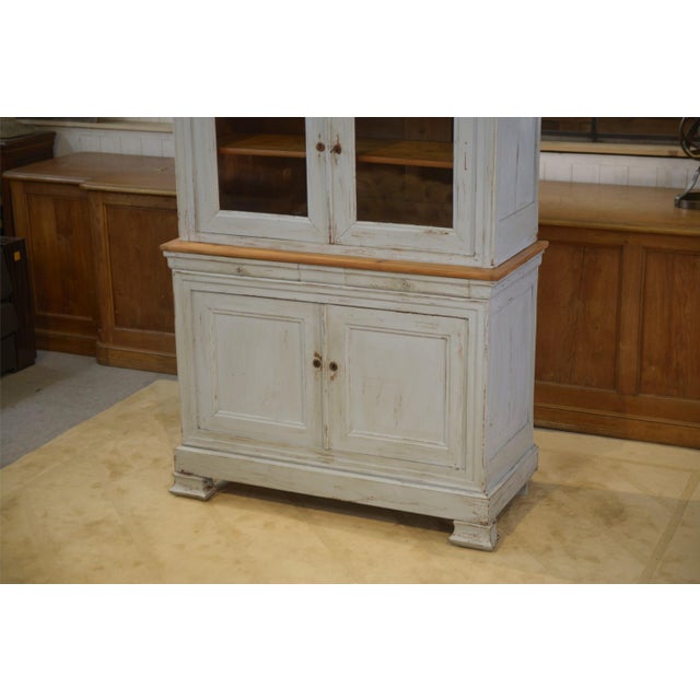 Aqua 19th Century Two-Part Cherrywood Buffet For Sale - Image 8 of 13