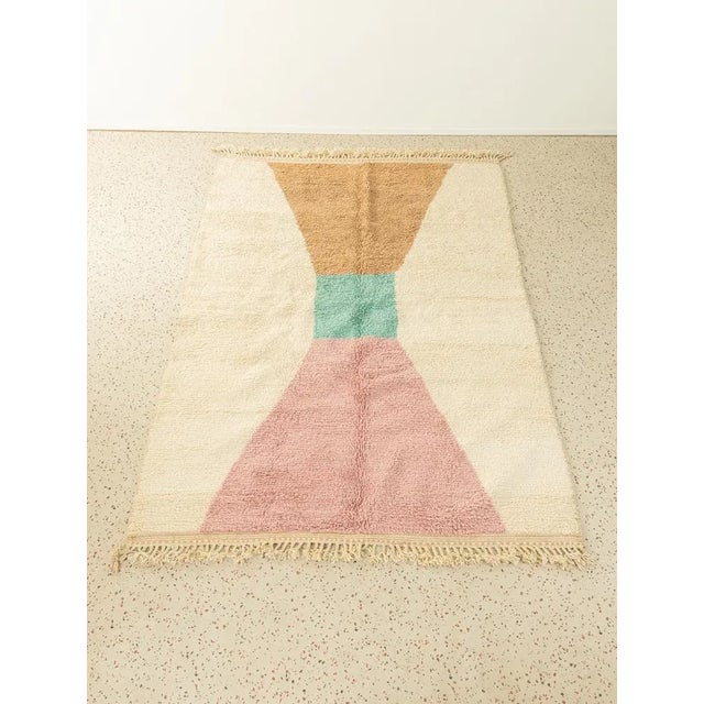 Mid-Century Modern Long Vintage Pastel Berber Boujad Rug For Sale - Image 3 of 10