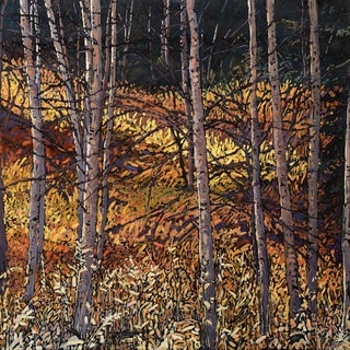 Autumn Fully Present by Deb Komitor | Oil Painting of trees and autumn foliage For Sale