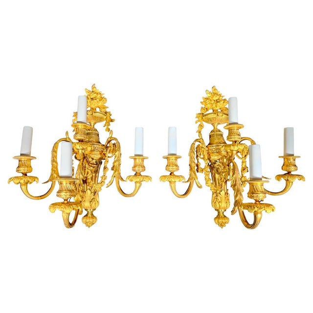Italian Empire Sconces in Gilded Bronze, 1750s, Set of 2 For Sale - Image 14 of 14