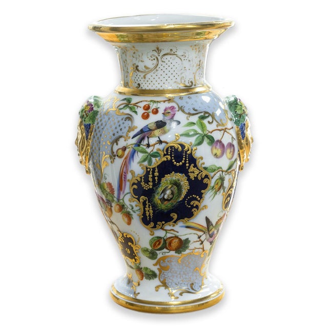 Late 19th Century Pair of Antique 19th Century Hand Painted Floral White Porcelain Vases For Sale - Image 5 of 8