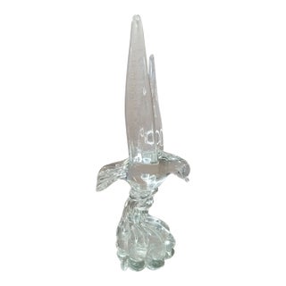 1980s Gorgeous Bohemia Czech Clear Crystal Bird in Flight Sculpture For Sale