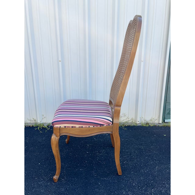 Tan French Country Fruitwood Cane Back Dining Chairs- Set of 4- Attr. Century Furniture For Sale - Image 8 of 11