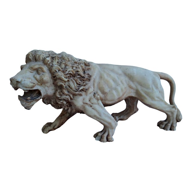 Early 19th Century Antique Albaster Lions Statue For Sale