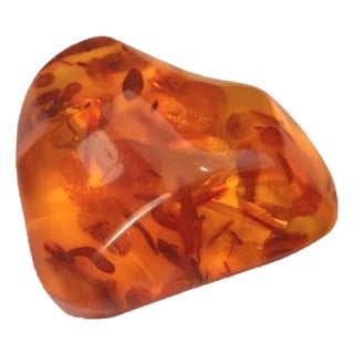 Antique 825 Sterling Silver Oversized Amber Brooch Pin Pendant For Sale