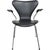 Seven Armchairs in Black Leather by Arne Jacobsen, 1990s, Set of 5 For Sale - Image 3 of 18