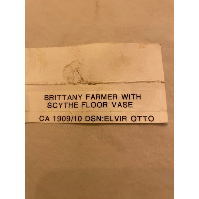 Amphora Brittany Farmer With Scythe Large Vase For Sale - Image 4 of 9