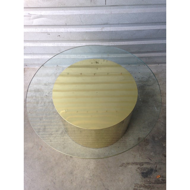 Vintage Brass C. Jere Brass Drum Coffee Table Mid Century Modern For Sale In Miami - Image 6 of 6