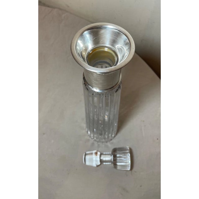Tall Vintage Mid Century Modern Sterling Silver Crystal Glass Atlantis Decanter For Sale In New York - Image 6 of 10