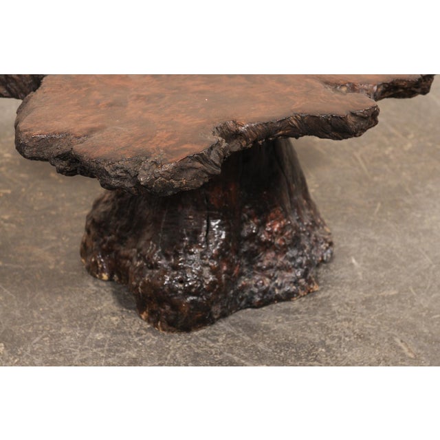 Mid 20th Century Live-Edge Cypress Wood Small Coffee Table For Sale - Image 4 of 12