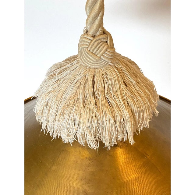 Metal Vintage Brass Pendant Light, 1970s For Sale - Image 7 of 10