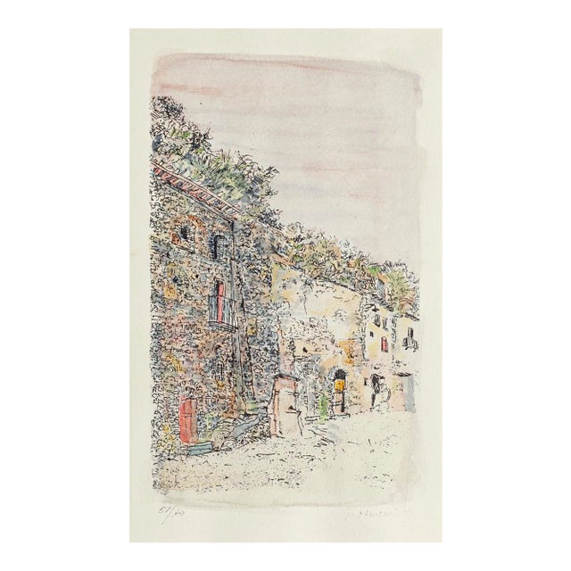 Scilla - Original Etching on Cardboard by Giovanni Omiccioli - 20th Century 20th Century For Sale