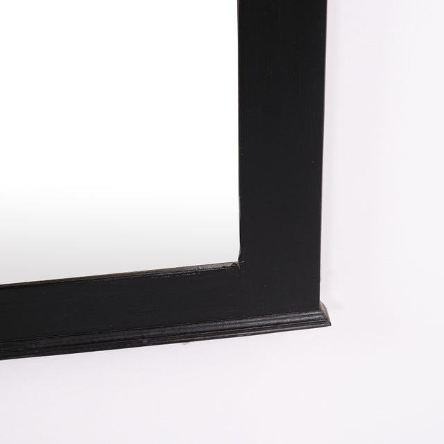 1940s Mirror with Black Painted Pine Frame, 1940s For Sale - Image 5 of 7