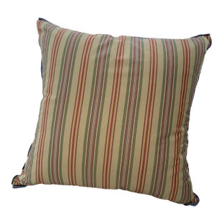 Green & Red Striped Throw Pillow For Sale