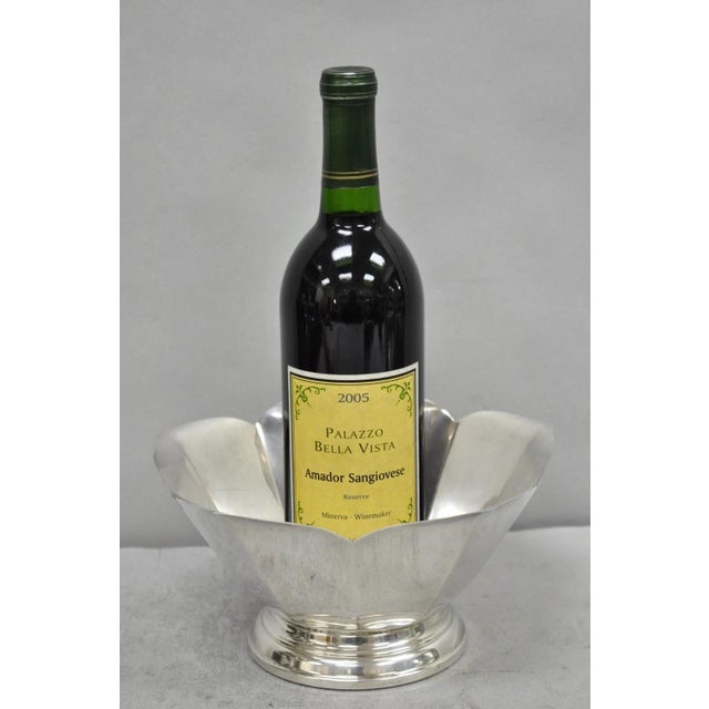 Vintage Mid Century Modern Silver Plated Lotus Flower Petal Decorative Bowl For Sale - Image 16 of 16