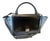 2016 Celine Black and Blue Leather Trapeze Shoulder Bag by Celine For Sale