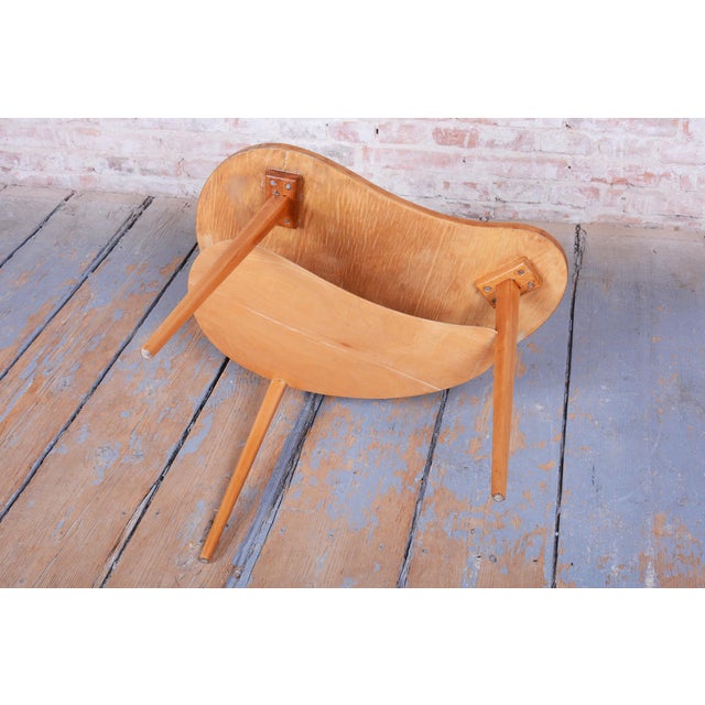 Wood Mid-Century Side Table in Beech and Plywood, Czech, 1950s For Sale - Image 7 of 9