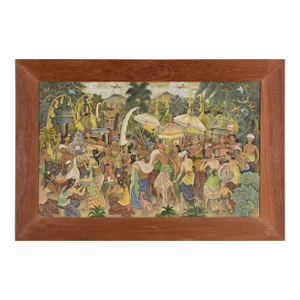 Bali Jungle Village Procession, Indonesian Figural by I Dewa Putu Sugi