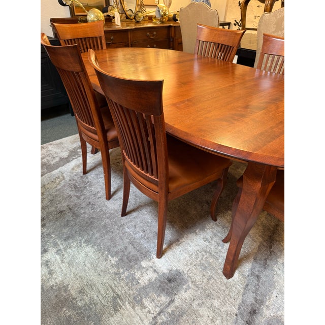 Traditional Traditional Queen Anne Extension Dining Table + Six Dinec Side Chairs, Set For Sale - Image 3 of 12