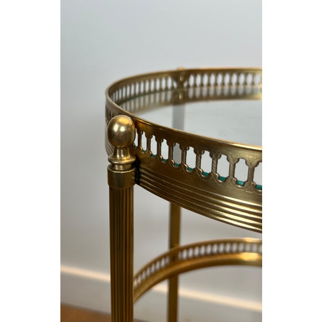 1940s Pair of round bar carts with removable tops, Maison Jansen, Attributed For Sale - Image 9 of 12