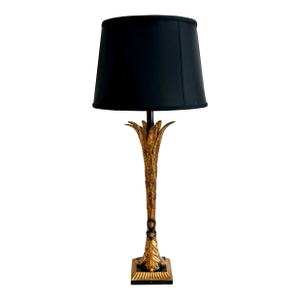 French Hollywood Regency Gilt Palm Table Lamp