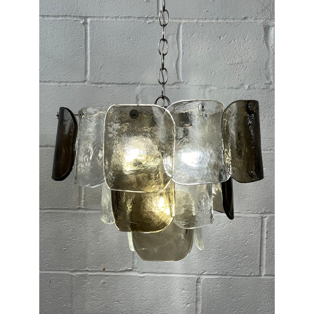 j.t. Kalmar Smoke and Clear Panel Chandelier Italy For Sale In New York - Image 6 of 7